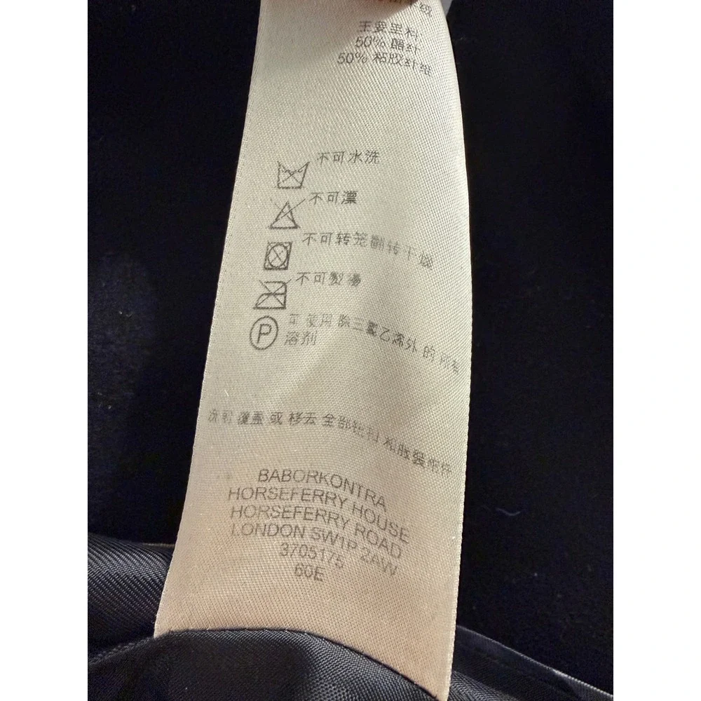 Burberry London Black Wool Cashmere Belted Trench Coat US 2 UK 4 - Picture 9 of 14